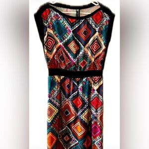 Geometric Multicolor Sleeveless Dress